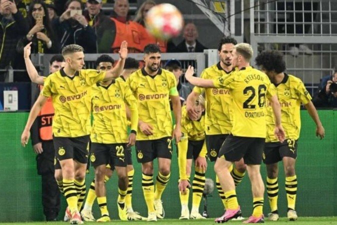 Borussia Dortmund massacrou o Atlético de Madrid e avançou na Champions - (crédito: Foto: INA FASSBENDER/AFP via Getty Images) Borussia Dortmund massacrou o Atlético de Madrid e avançou na Champions - (crédito: Foto: INA FASSBENDER/AFP via Getty Images)