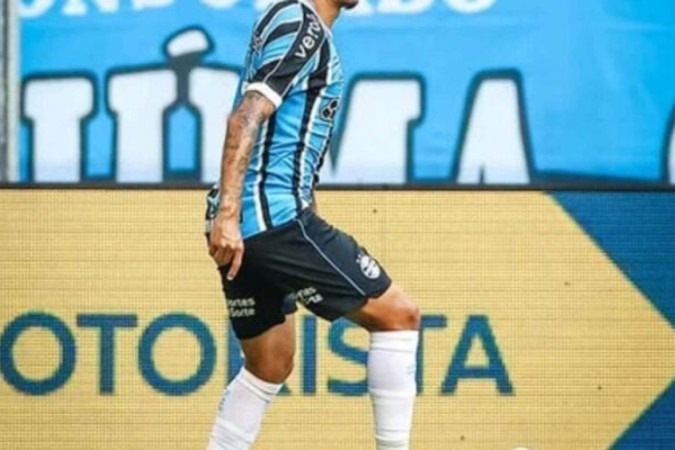 Dodi em ação com a camisa do Grêmio -  (crédito: Foto: Lucas Ubel/Grêmio )