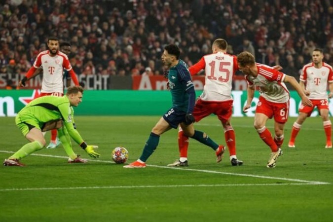 Bayern de Munique segurou as investidas do Arsenal e avançou na Champions League -  (crédito: Foto: Odd Andersen/AFP via Getty Images)
