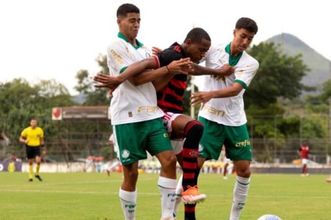 Palmeiras vence Flamengo de virada no Brasileirão Sub-20 -  (crédito: Foto: Divulgação/CRF)