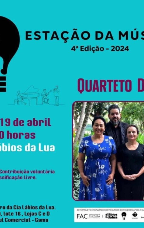Quarteto Dolce se apresenta no Teatro da Cia Lábios da Lua -  (crédito: Divulgação/Estação da Música)