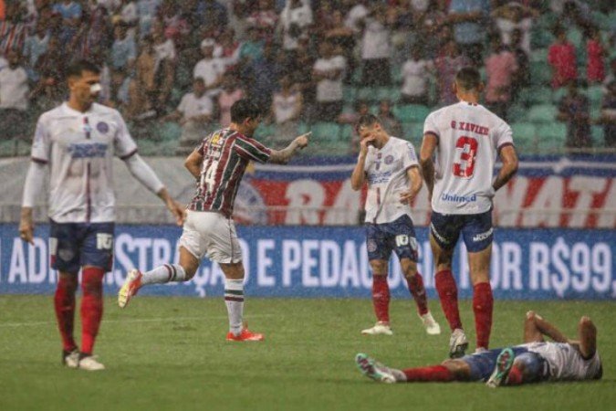 Cano, do Fluminense, estufou a rede diante do Bahia -  (crédito: - Foto: Marcelo Gonçalves/Fluminense)