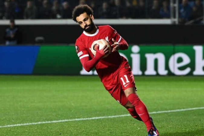 Salah marcou o único gol do jogo, mas não salvou o Liverpool da queda -  (crédito: Foto: Isabella Bonotto/AFP via Getty Images)