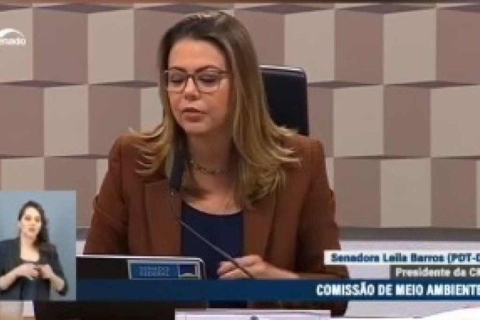Senadora Leila destaca matéria do Correio sobre jovem ativista ambiental durante reunião da Comissão de Meio Ambiente - (crédito: Reprodução TV Senado) Senadora Leila destaca matéria do Correio sobre jovem ativista ambiental durante reunião da Comissão de Meio Ambiente - (crédito: Reprodução TV Senado)