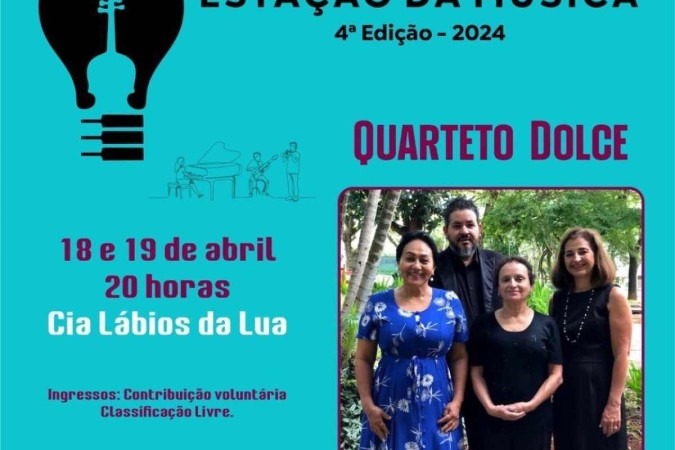 Quarteto Dolce se apresenta no Teatro da Cia Lábios da Lua -  (crédito: Divulgação/Estação da Música)