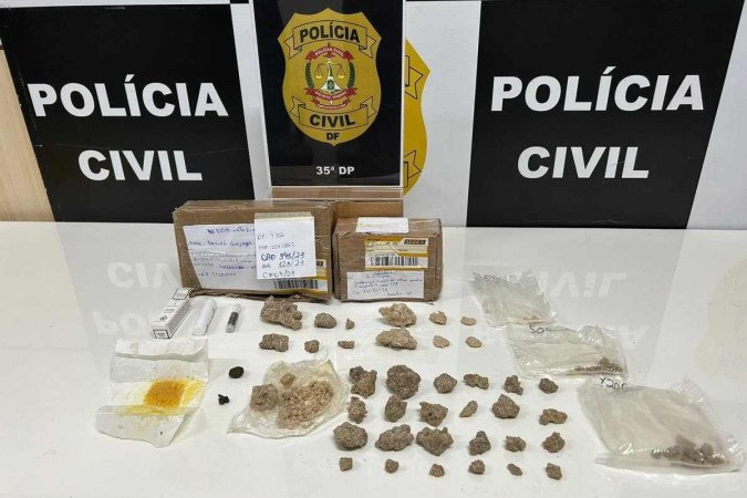 A 35ª Delegacia de Polícia - Sobradinho II interceptou uma remessa de drogas vinda do Rio de Janeiro  -  (crédito: PCDF/Divulgação)