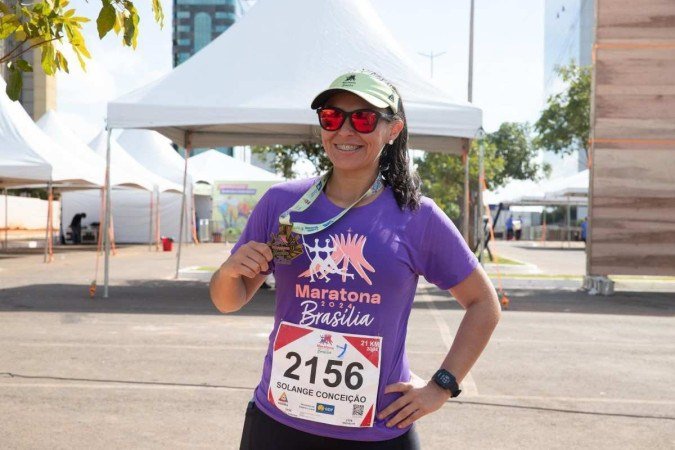 Solange correu na maratona de Brasília
