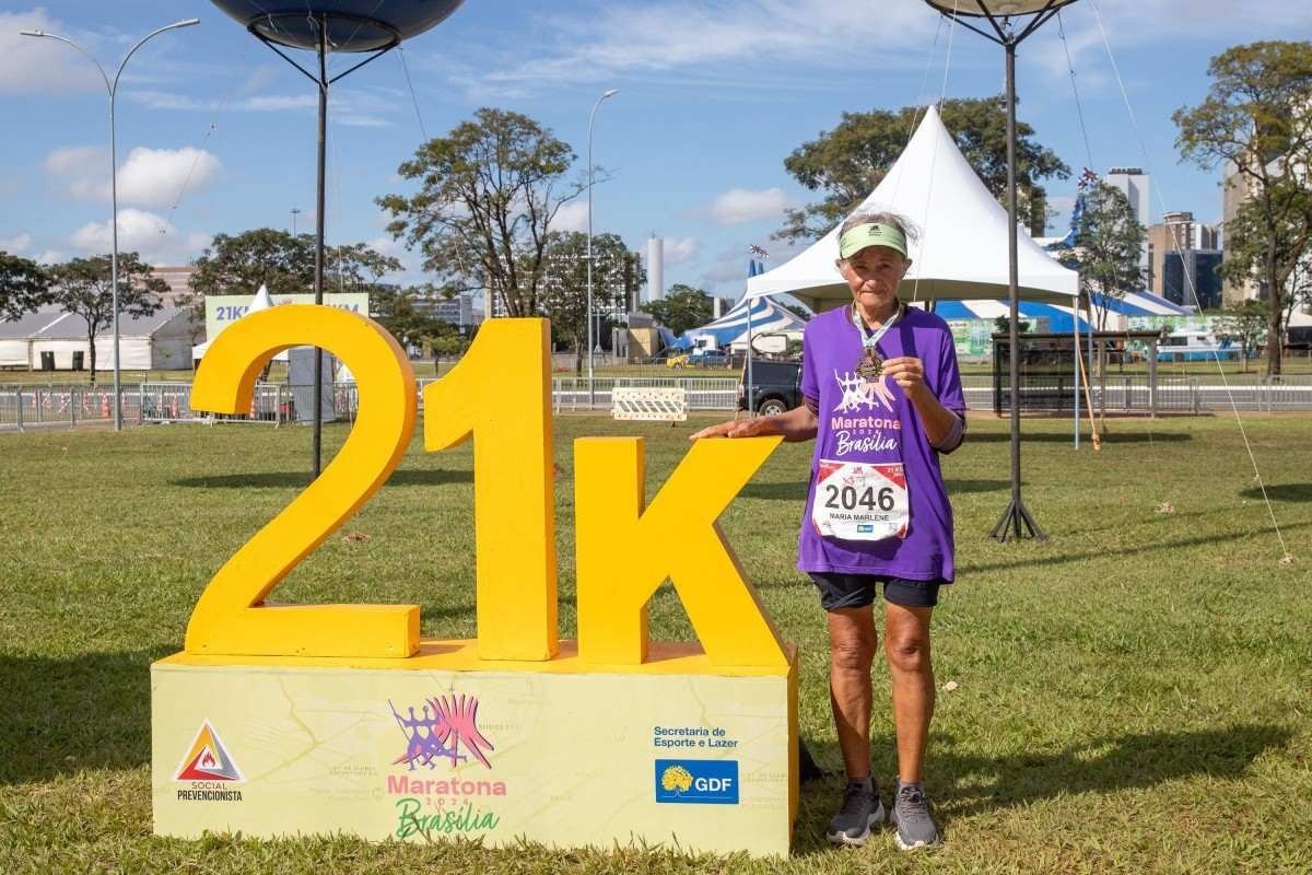 Maria Marlene correu na maratona de Brasília