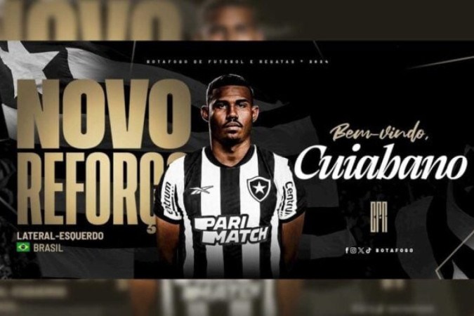 Botafogo anuncia a chegada de Cuiabano para a lateral esquerda -  (crédito: Foto: Divulgação/Botafogo)