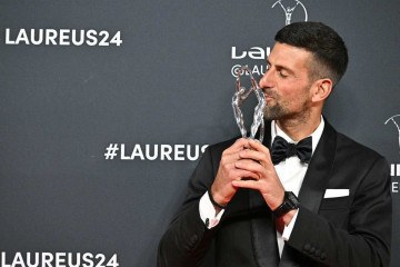 O tenista sérvio Novak Djokovic foi eleito 'Esportista do Ano' no Prêmio Laureus pela quinta vez  -  (crédito: Javier Soriano/AFP)