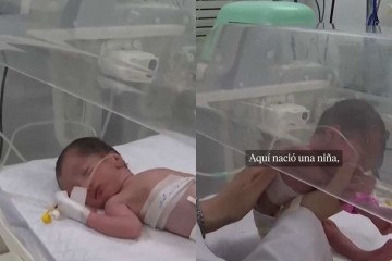 Bebê palestina nasce órfã em cesárea após mãe ser morta em ataque de Israel -  (crédito: Reprodução/Instagram)