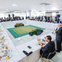 O presidente Lula no café da manhã com jornalistas no Palácio do Planalto: 'Não há divergência (com o Congresso) que não possa ser superada' -  (crédito: Ricardo Stuckert/PR)