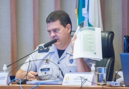 Marcelo Casimiro e outros colegas do Alto-Comando da PMDF no 8/1 são réus por vários crimes -  (crédito: Carlos Gandra/Agência CLDF)