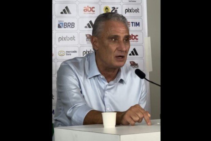 Tite durante coletiva no Allianz Parque - (crédito: Foto: Lucas Bayer/Jogada10) Tite durante coletiva no Allianz Parque - (crédito: Foto: Lucas Bayer/Jogada10)