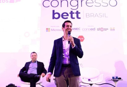 Secretário da Educação de São Paulo, Renato Feder, explica que Fluencímetro será aliado na alfabetização  -  (crédito: Divulgação/ Bett Brasil)