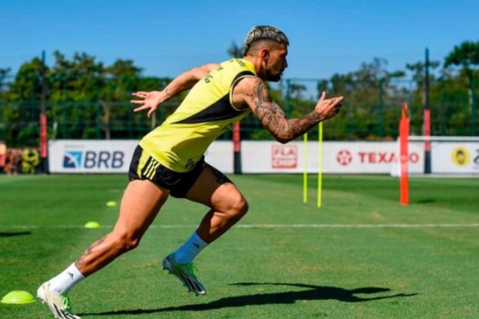 Pedro durante o treino desta quarta, no Rio -  (crédito: Foto: Marcelo Cortes /CRF)