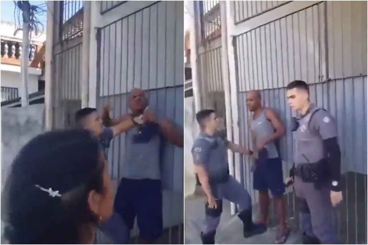Policial joga spray de pimenta no rosto de homem negro durante abordagem