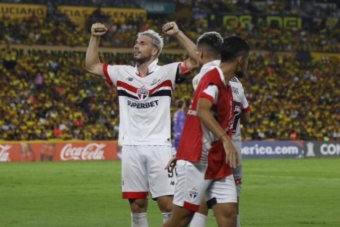 Calleri se torna o maior artilheiro estrangeiro do São Paulo na Libertadores -  (crédito: Foto: Rubens Chiri/Saopaulofc)