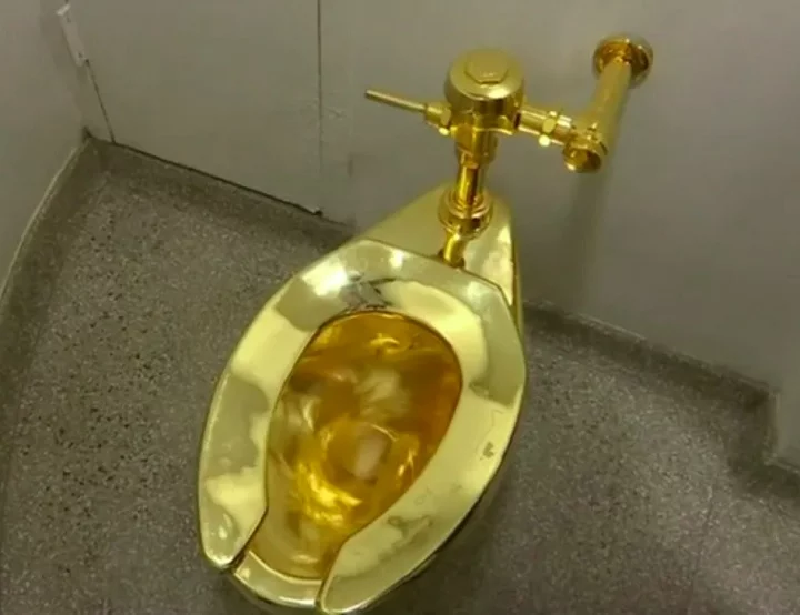 Um homem admitiu ter roubado um vaso sanitário de ouro maciço de 18 quilates, avaliado em mais de US$ 6 milhões (R$ 30 milhões), da casa onde Winston Churchill nasceu, na Inglaterra.  -  (crédito: reprodução)