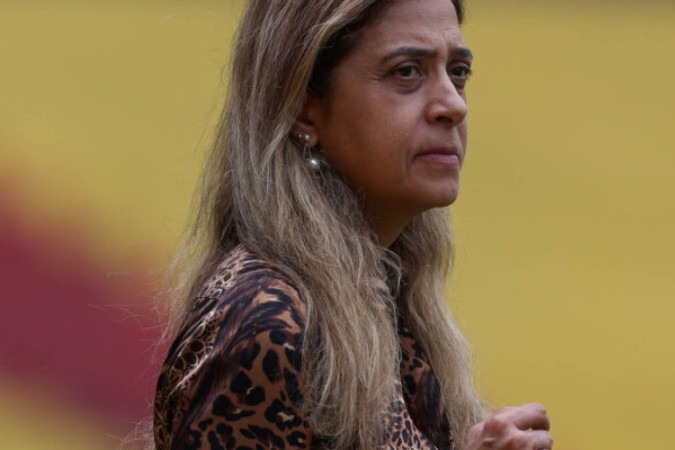  A presidente Leila Pereira, da SE Palmeiras, durante treinamento, no Est..dio Monumental Isidro Romero Carbo, em Quayaquil. (Foto: Cesar Greco)
     -  (crédito:  Cesar Greco)