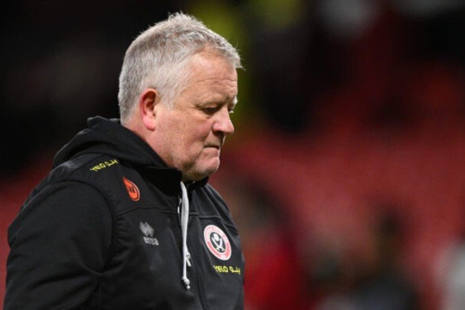 Sheffield, do técnico Chris Wilder, perde mais uma e é o primeiro rebaixado na Premier league -  (crédito: Foto:  Oli Scarff/AFP via Getty Images))