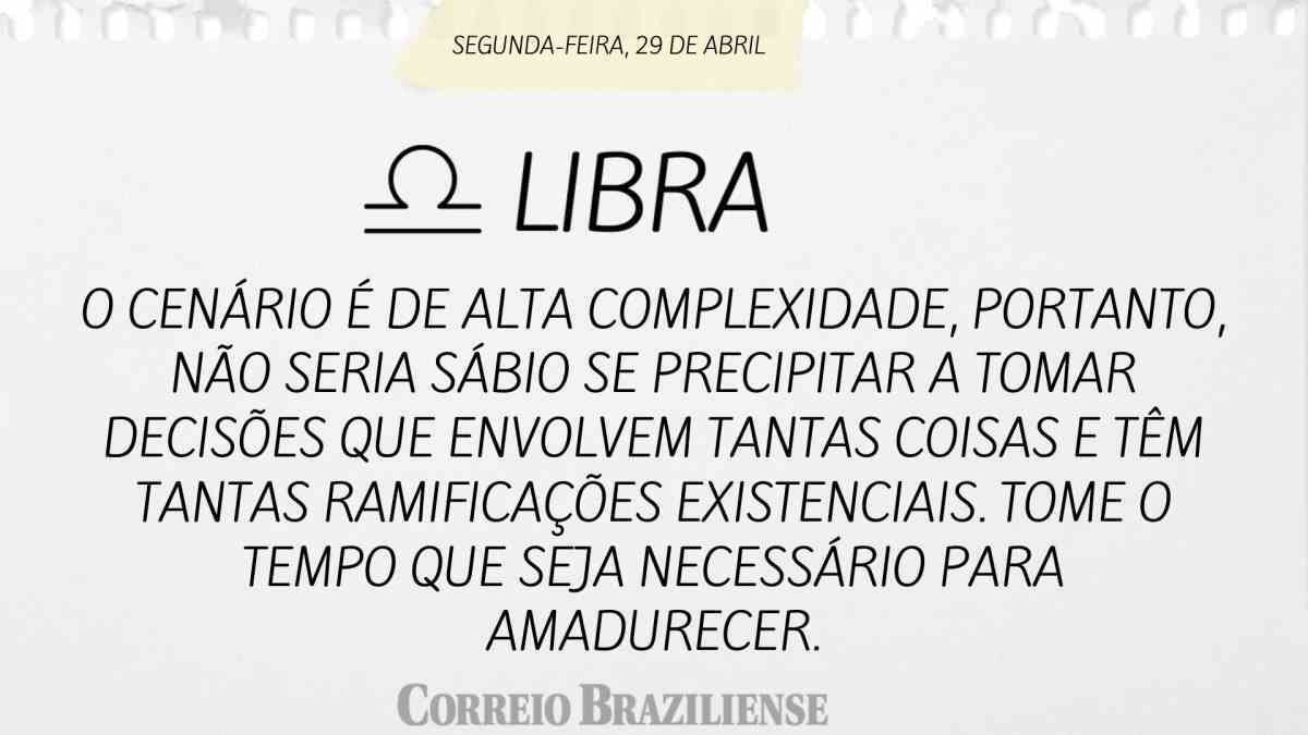 LIBRA  | 29 DE ABRIL