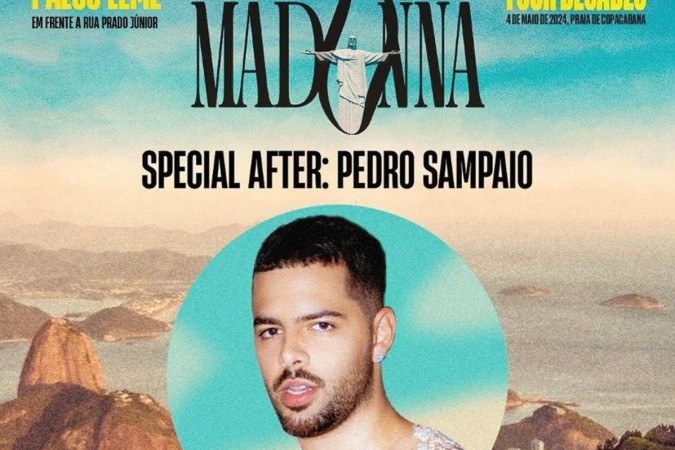 Pedro Sampaio se apresentará após o show de Madonna no Rio de Janeiro -  (crédito: Divulgação/Instagram/pedrosampaio)