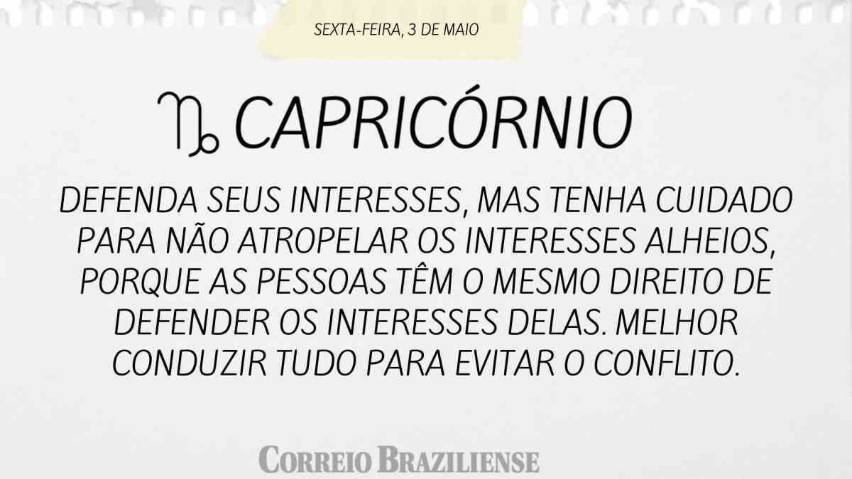 Capricórnio | 03 de abril