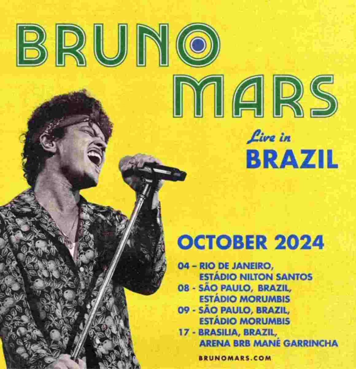 Prefeito do Rio faz convite para Bruno Mars: 