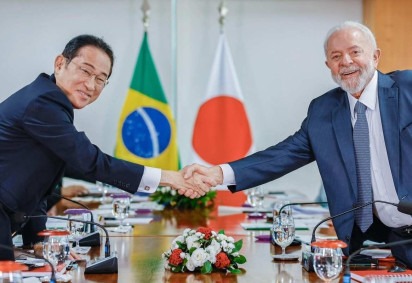 No encontro entre Lula e primeiro-ministro Fumio Kishida foram assinados 40 acordos. Japão doou US$ 15 milhões ao Fundo Amazônia  -  (crédito: Ricardo Stuckert/PR)