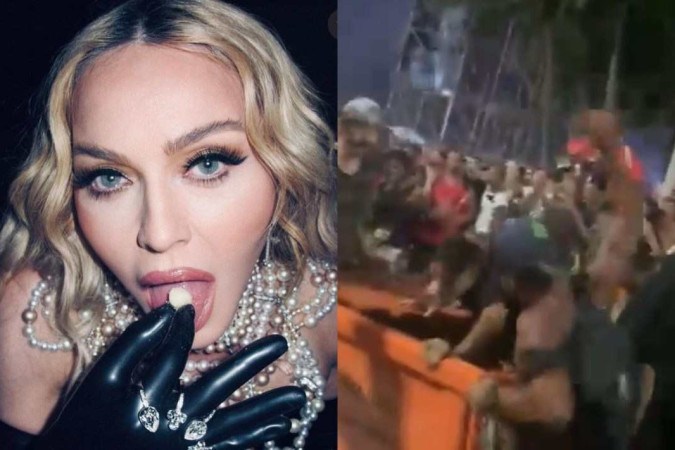 Público de Madonna joga suposto ladrão em caçamba de lixo -  (crédito: Reprodução Instagram)