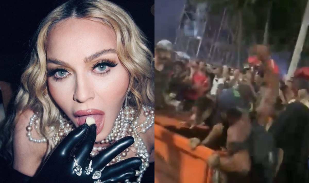 Público de Madonna joga suposto ladrão em caçamba de lixo