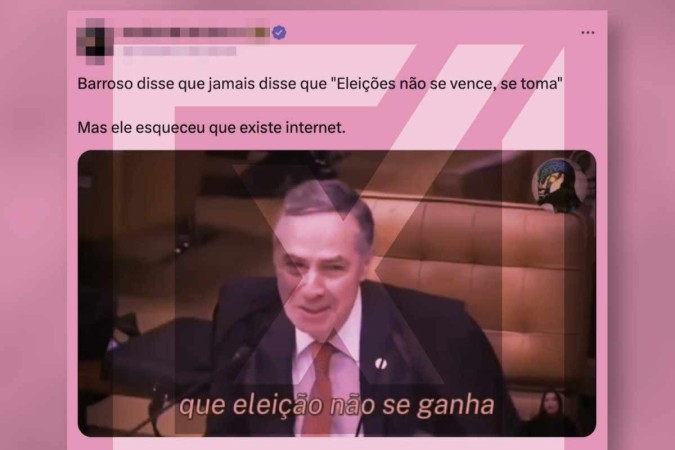 Vídeo antigo voltou a circular e argumenta que o presidente do STF, ministro Luís Roberto Barroso, teria dito que 