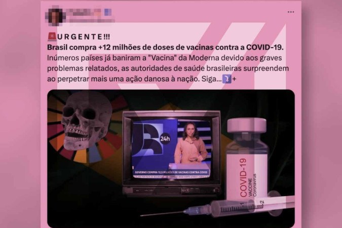 Post engana ao afirmar que o Brasil acaba de comprar uma vacina contra a covid-19 banida em inúmeros países -  (crédito: Reprodução/Comprova)