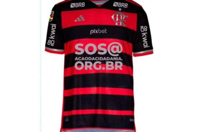 Camisa do Flamengo será personalizada com chave Pix no sábado - (crédito: Foto: Divulgação/Flamengo) Camisa do Flamengo será personalizada com chave Pix no sábado - (crédito: Foto: Divulgação/Flamengo)