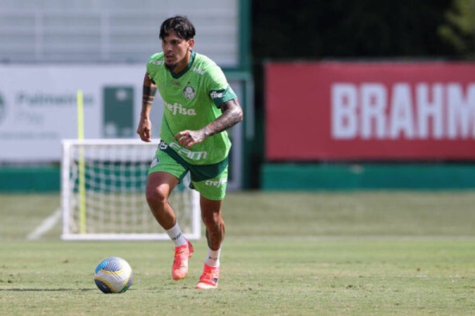 Dudu treinou 100% em tempo integral com o elenco do Verdão  -  (crédito: Foto: Cesar Greco / Palmeiras)