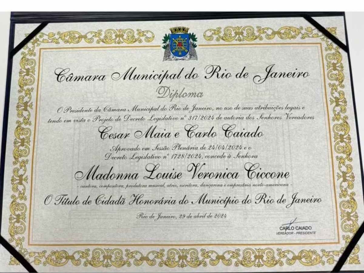Diploma de Cidadã Honorária