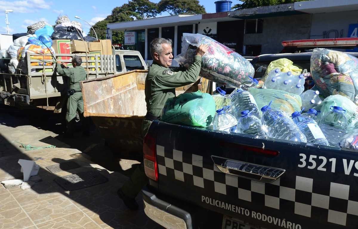 Galeteria Serrana estima que arrecadou 15 toneladas de produtos e segue recebendo donativos -  (crédito:  Marcelo Ferreira/CB/D.A Press)