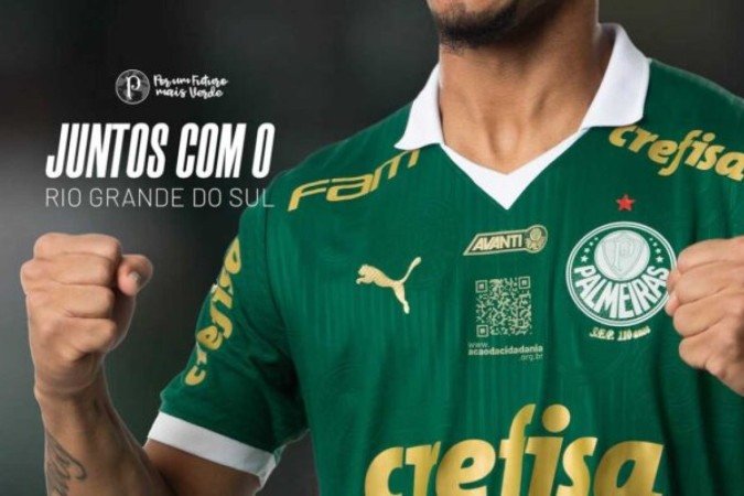 Palmeiras prepara ação para ajudar vítimas das chuvas no Rio Grande do Sul - (crédito: Foto: Divulgação Palmeiras) Palmeiras prepara ação para ajudar vítimas das chuvas no Rio Grande do Sul - (crédito: Foto: Divulgação Palmeiras)