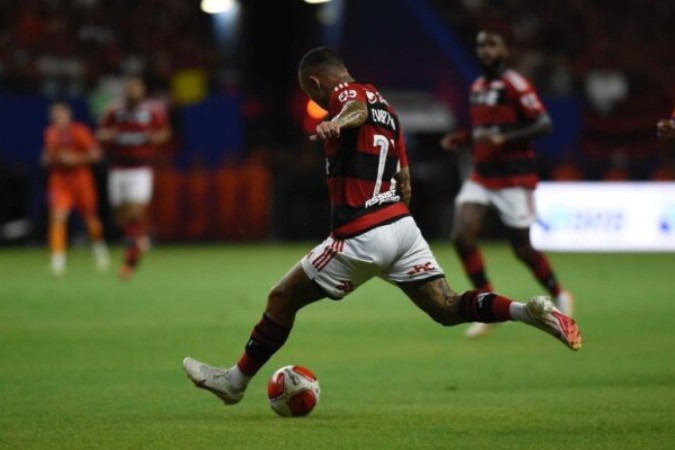 Flamengo voltou a jogar mal e perdeu para o Palestino na Libertadores -  (crédito: Foto: Javier Torres/AFP via Getty Images)