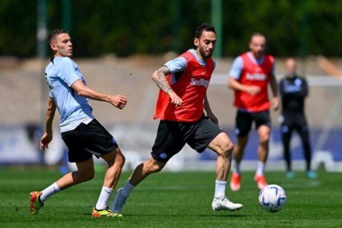 Jogadores da Inter de Milão durante treinamento da equipe - Foto: Divulgação / Inter - (crédito: Divulgação / Inter) Jogadores da Inter de Milão durante treinamento da equipe - Foto: Divulgação / Inter - (crédito: Divulgação / Inter)