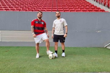 Os gêmeos Matheus e Gabriel Medeiros são torcedores de Flamengo e Corinthians e assistirão juntos, como de costume, ao confronto de hoje -  (crédito: Gabriel Botelho / CB / DA Press)
