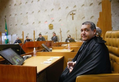 Ministro Kássio Nunes em sessão no plenário do Supremo -  (crédito: Fellipe Sampaio/SCO/STF)