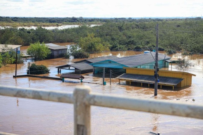 Eldorado do Sul, um dos municípios mais afetados pela tragédia ambiental no Rio Grande do Sul -  (crédito: Gustavo Mansur/ Palácio Piratini)