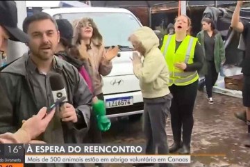 Equipe da Globo é hostilizada ao vivo durante cobertura de enchentes no Rio Grande do Sul -  (crédito: Reprodução Instagram)