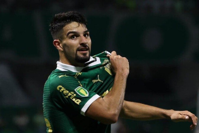 Flaco López em ação pelo Palmeiras no Allianz Parque, pelo Brasileirão-2024 -  (crédito: Foto: Cesar Greco/Palmeiras/by Canon)