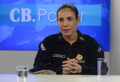 Comandante-geral da PMDF, Ana Paula Habka, no programa CB.Poder — parceria entre Correio e a TV Brasília -  (crédito:  Marcelo Ferreira/CB/D.A Press)