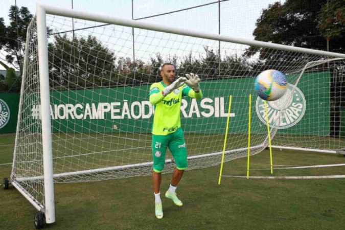 Weverton será titular do Palmeiras diante do Independiente Del Valle -  (crédito: Foto: Cesar Greco/Palmeiras)