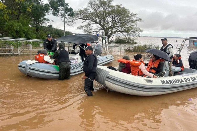 Cidades da região central do RS podem registrar inundações entre esta sexta-feira (24/5) e sábado (26/5), segundo a Defesa Civil do RS -  (crédito:   Marinha do Brasil)