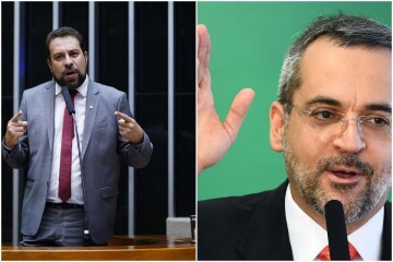 Weintraub e Boulos são pré-candidatos à Prefeitura de São Paulo para as eleições municipais deste ano -  (crédito: Pablo Valadares/Câmara dos Deputados e AFP/EVARISTO SA)
